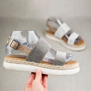 Steve Madden Jaliana Platform Rhinestone Sandals Kids 4/ Women 5-5.5
